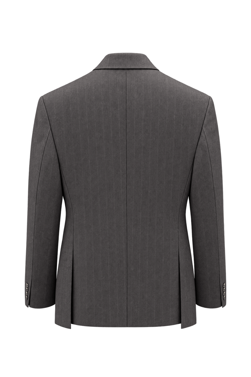 1980s Charcoal Brown Woven Blazer - Back View