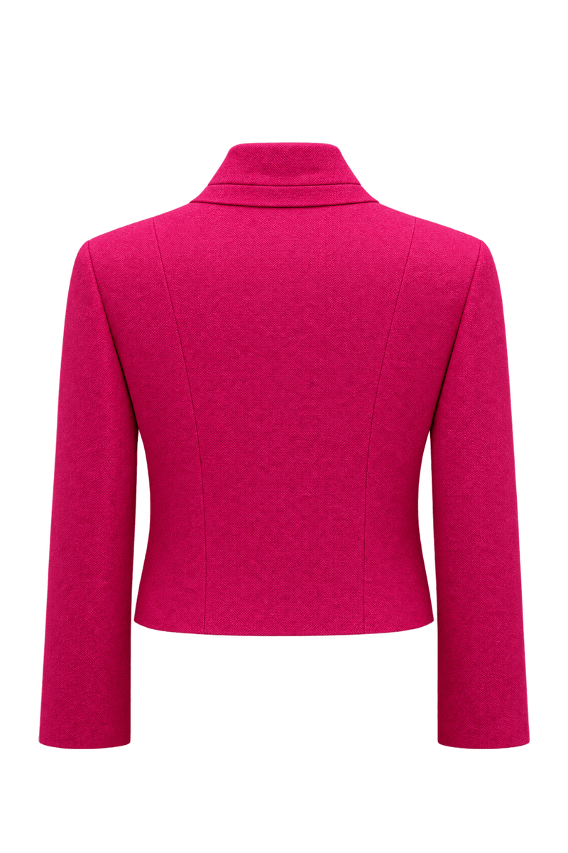1990s Hot Pink Textured Blazer - Back View