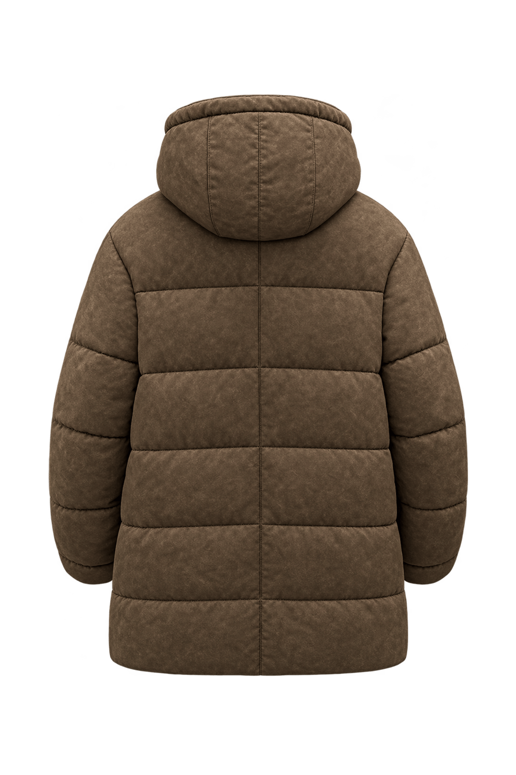 1990s Weathered Medium Brown Suede Parka - Back View