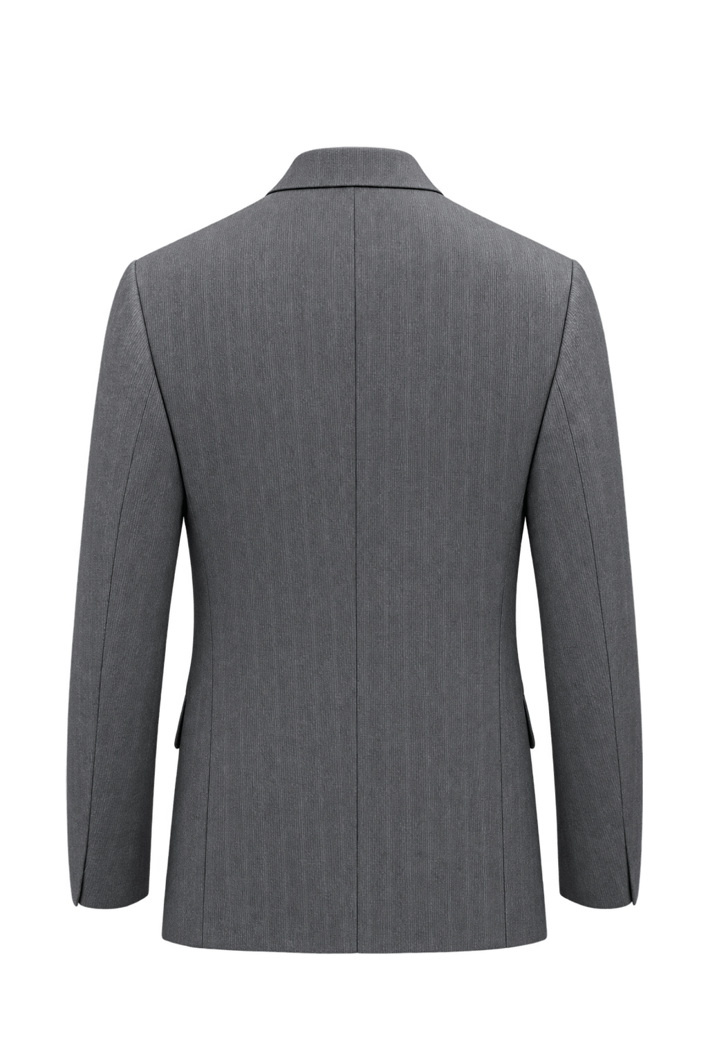1980s Charcoal Gray Woven Blazer - Back View