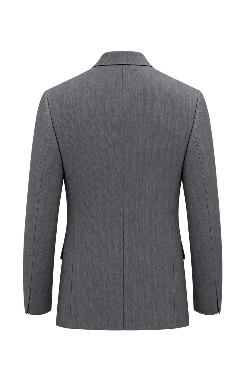 1980s Charcoal Gray Woven Blazer - Back View