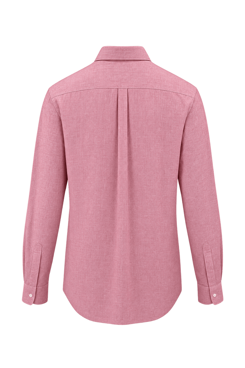 1990s Muted Rose Pink Cotton Button-Down Shirt - Back View