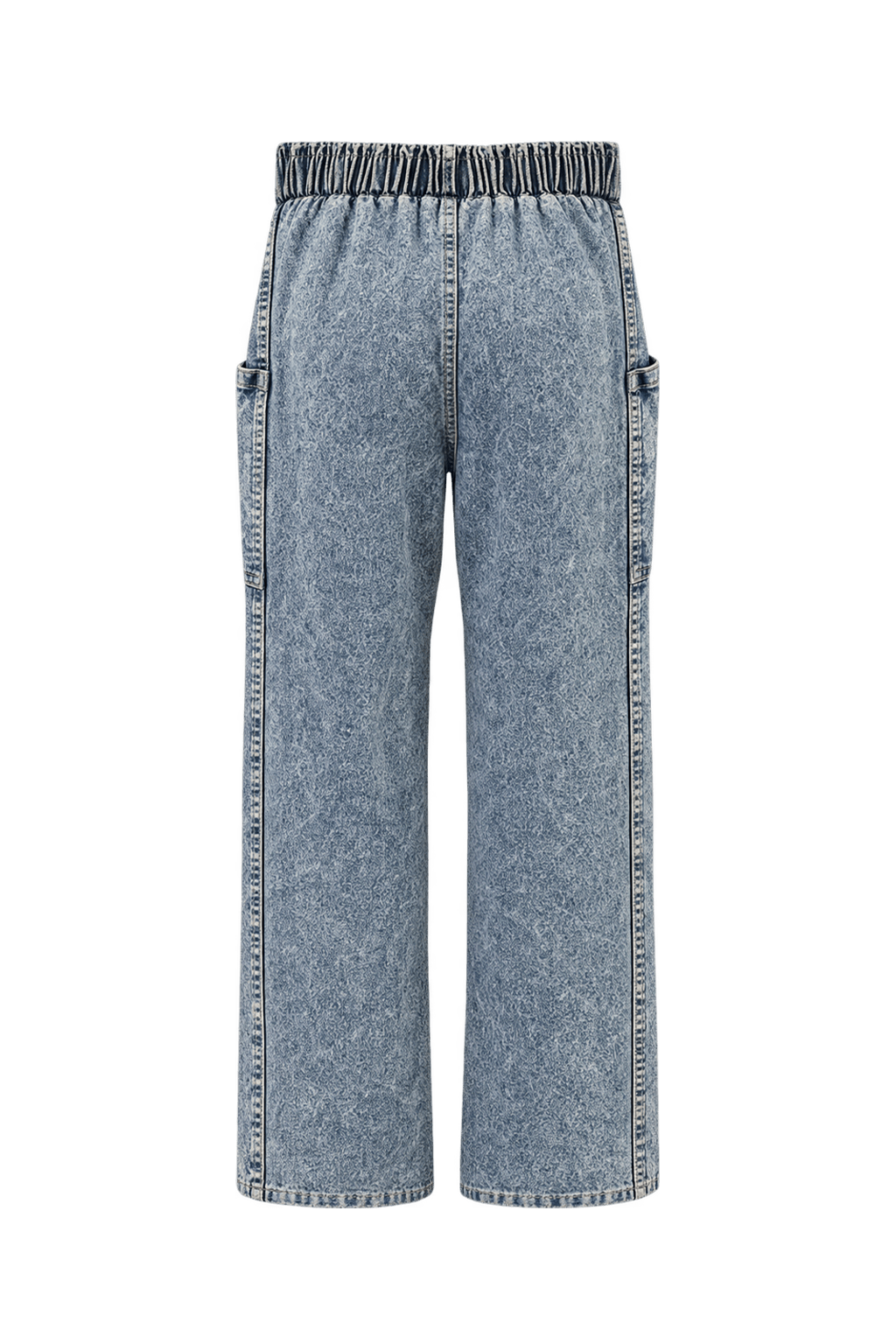 1990s Faded Light Blue Denim Pants - Back View