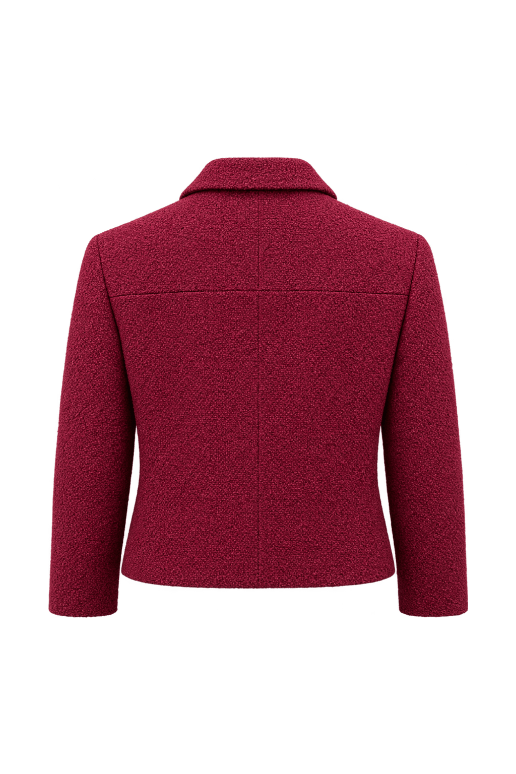 1980s Deep Raspberry Red Textured Jacket - Back View
