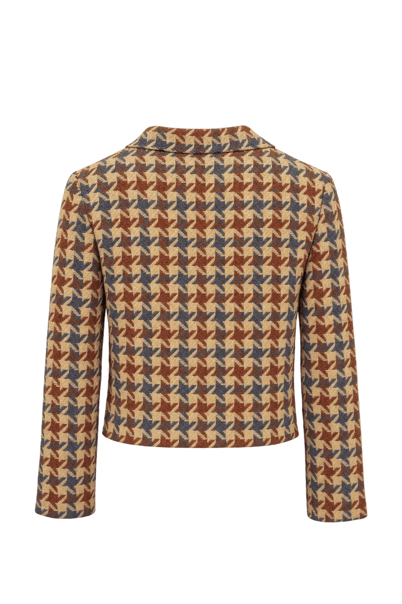 1980s Cream Beige Woven Jacket - Back View