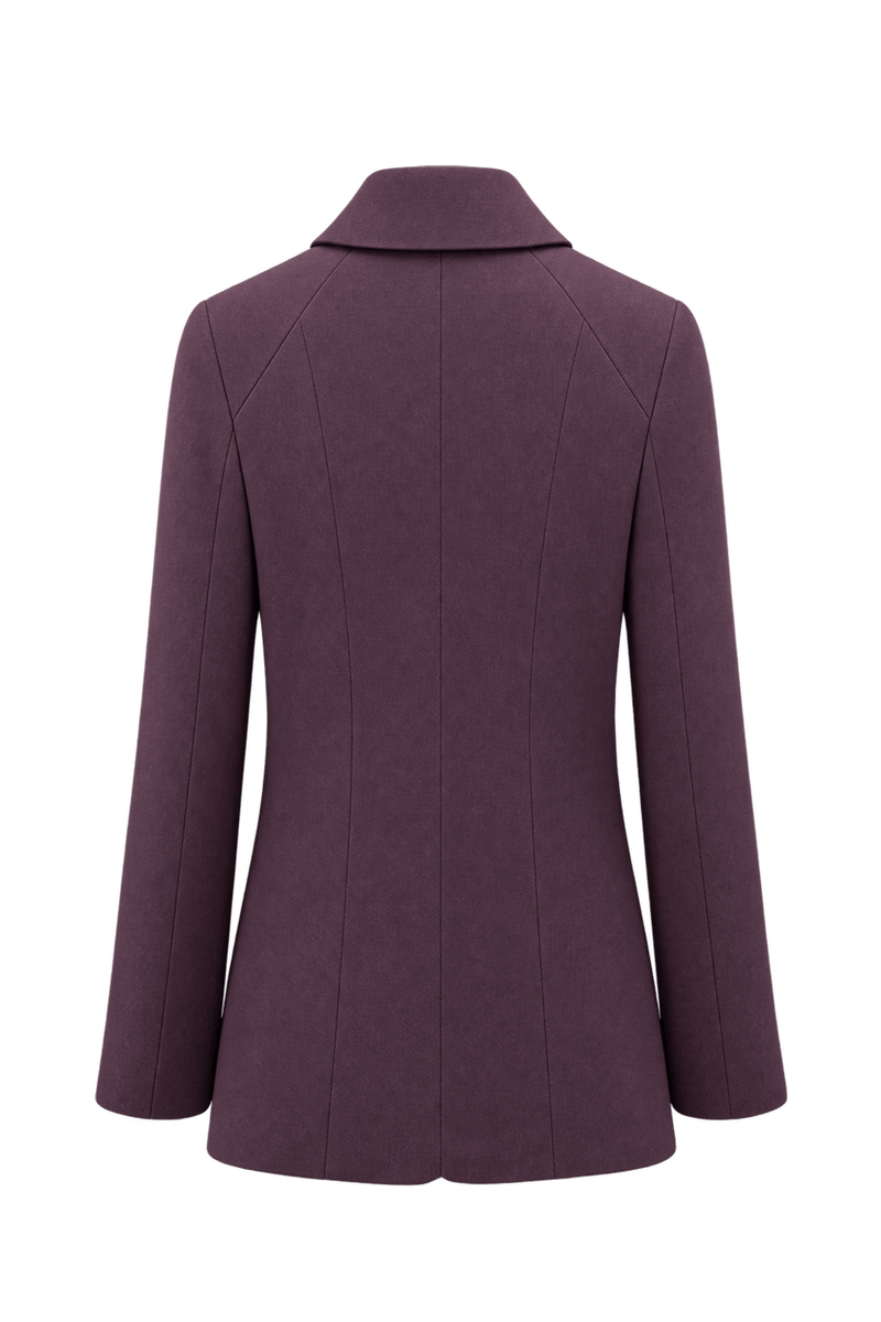 1980s Muted Plum Purple Woven Fabric Jacket - Back View