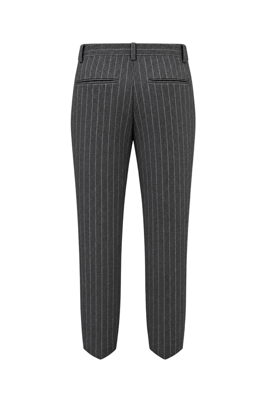 1980s Charcoal Grey Wool-Like Trousers - Back View