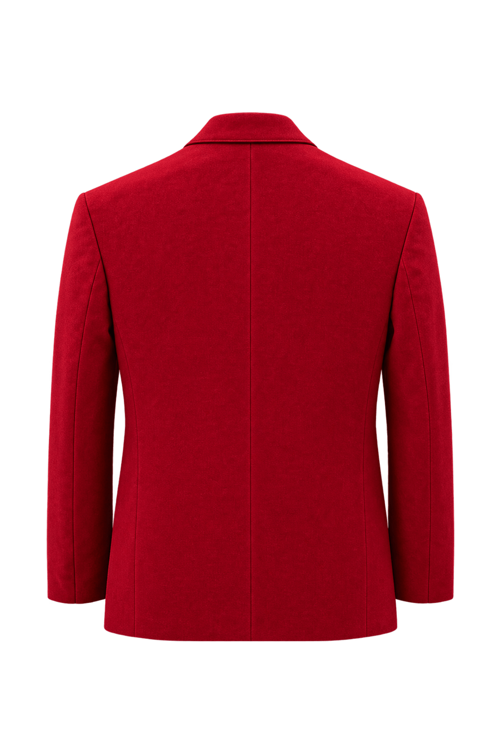 1980s Vivid Crimson Red Velvet Blazer - Back View