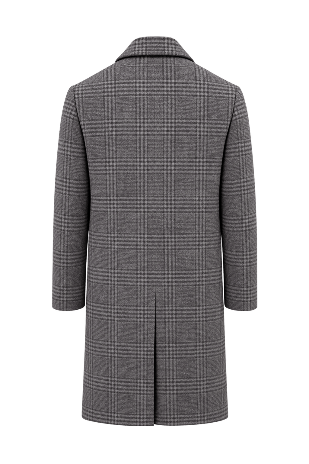 1980s Charcoal Grey Wool Coat - Back View