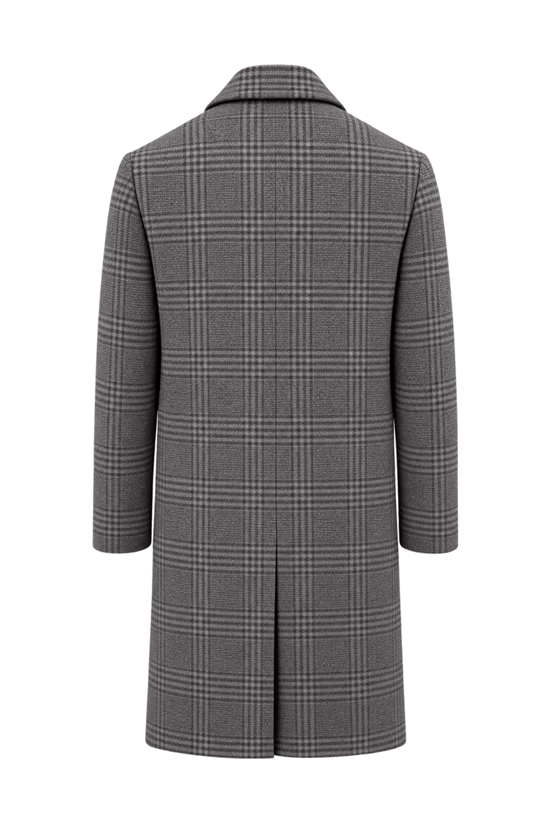 1980s Charcoal Grey Wool Coat - Back View