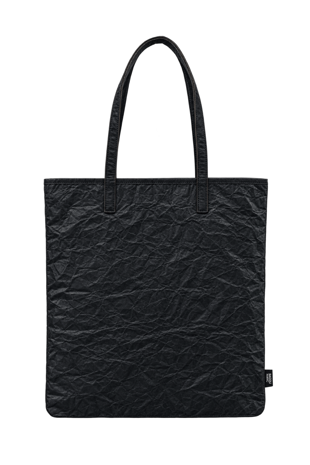 1990s Near-Black Coated Textile Tote Bag - Back View