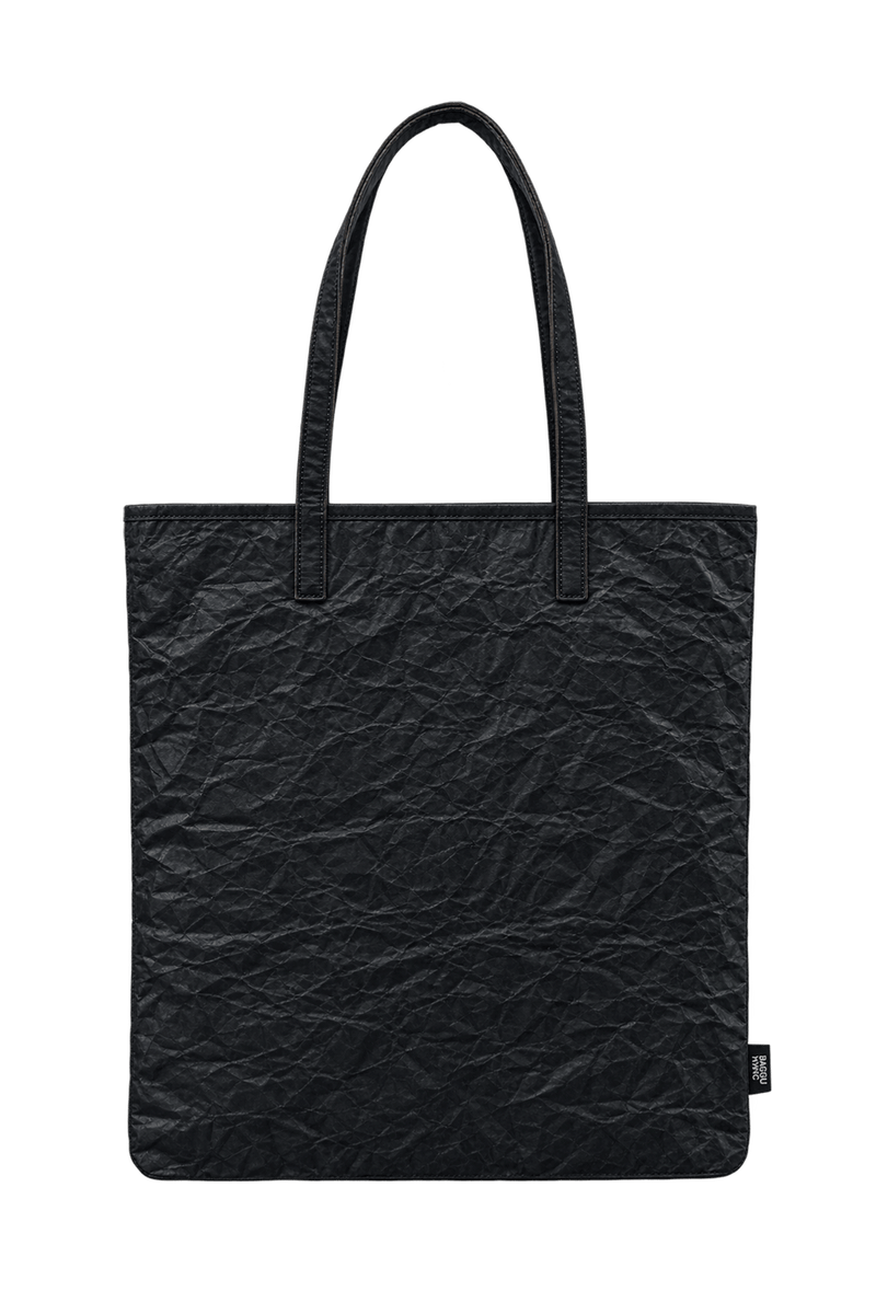 1990s Near-Black Coated Textile Tote Bag - Back View
