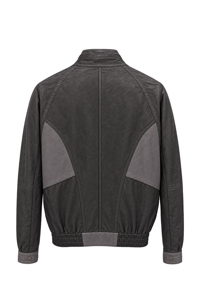 1980s Dark Chocolate Brown Leather Jacket - Back View