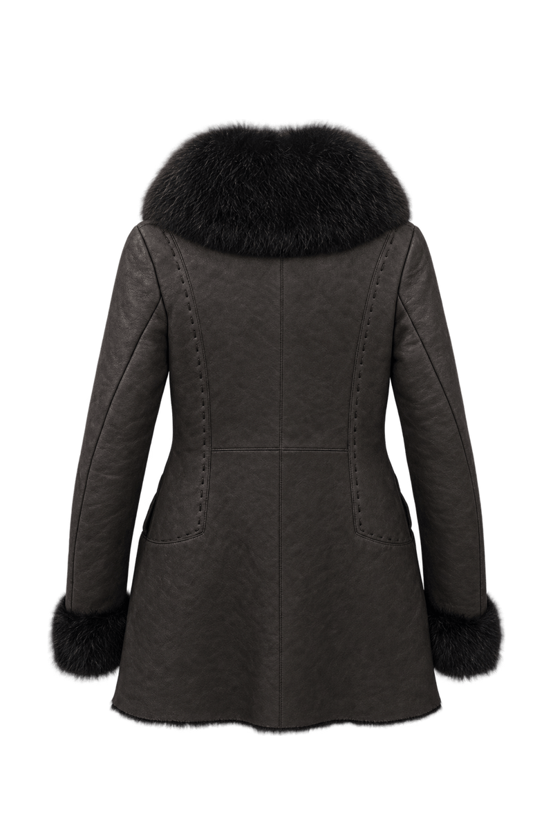 1990s Dark Chocolate Brown Leather Jacket - Back View