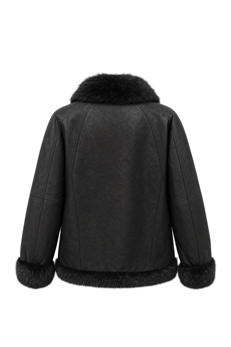 1980s Dark Chocolate Brown Leather Jacket - Back View