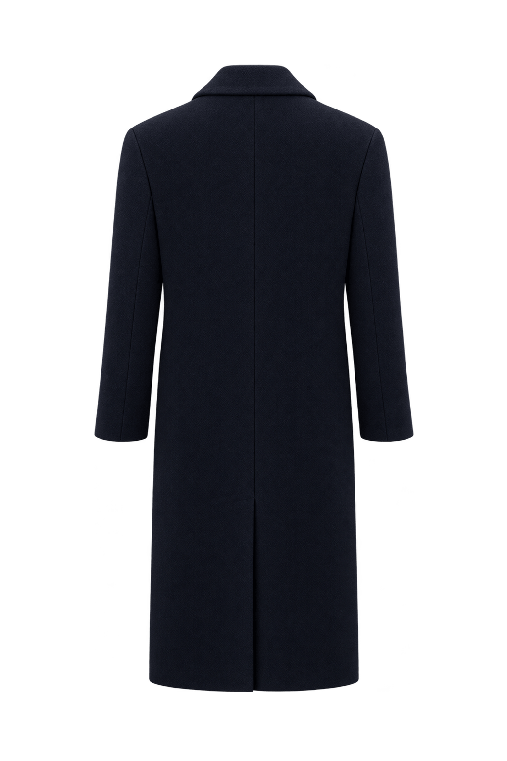 1980s Deep Navy Wool Coat - Back View
