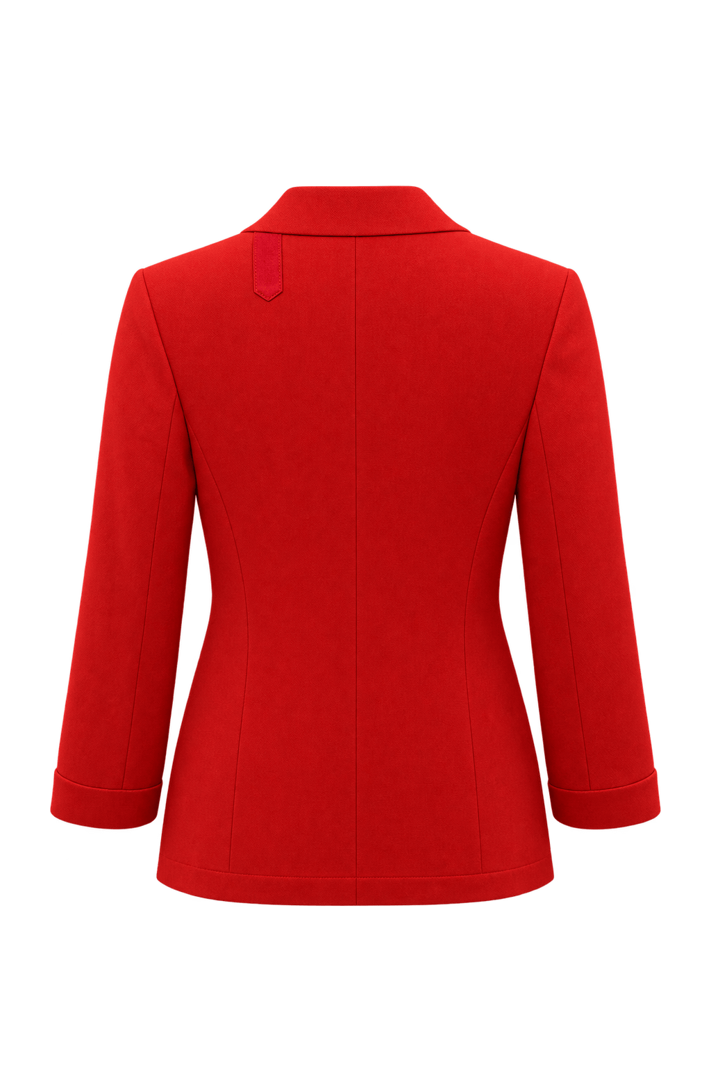 1980s Bright Red Fabric Blazer - Back View