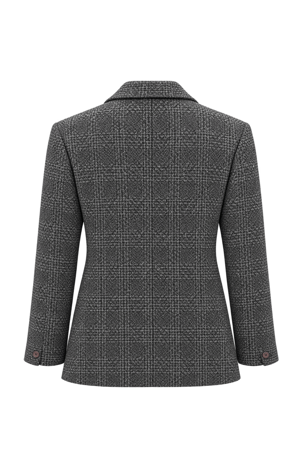 1980s Charcoal Grey Wool Blend Blazer - Back View