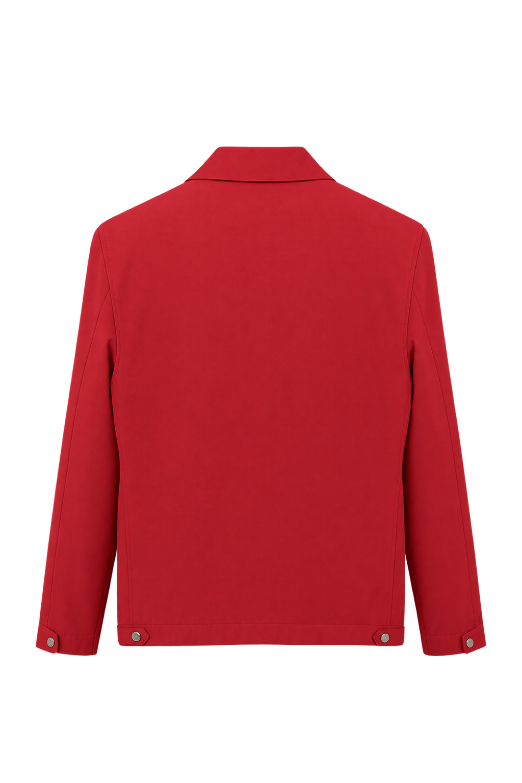 [1980s] Bright Red Synthetic Jacket - Back View