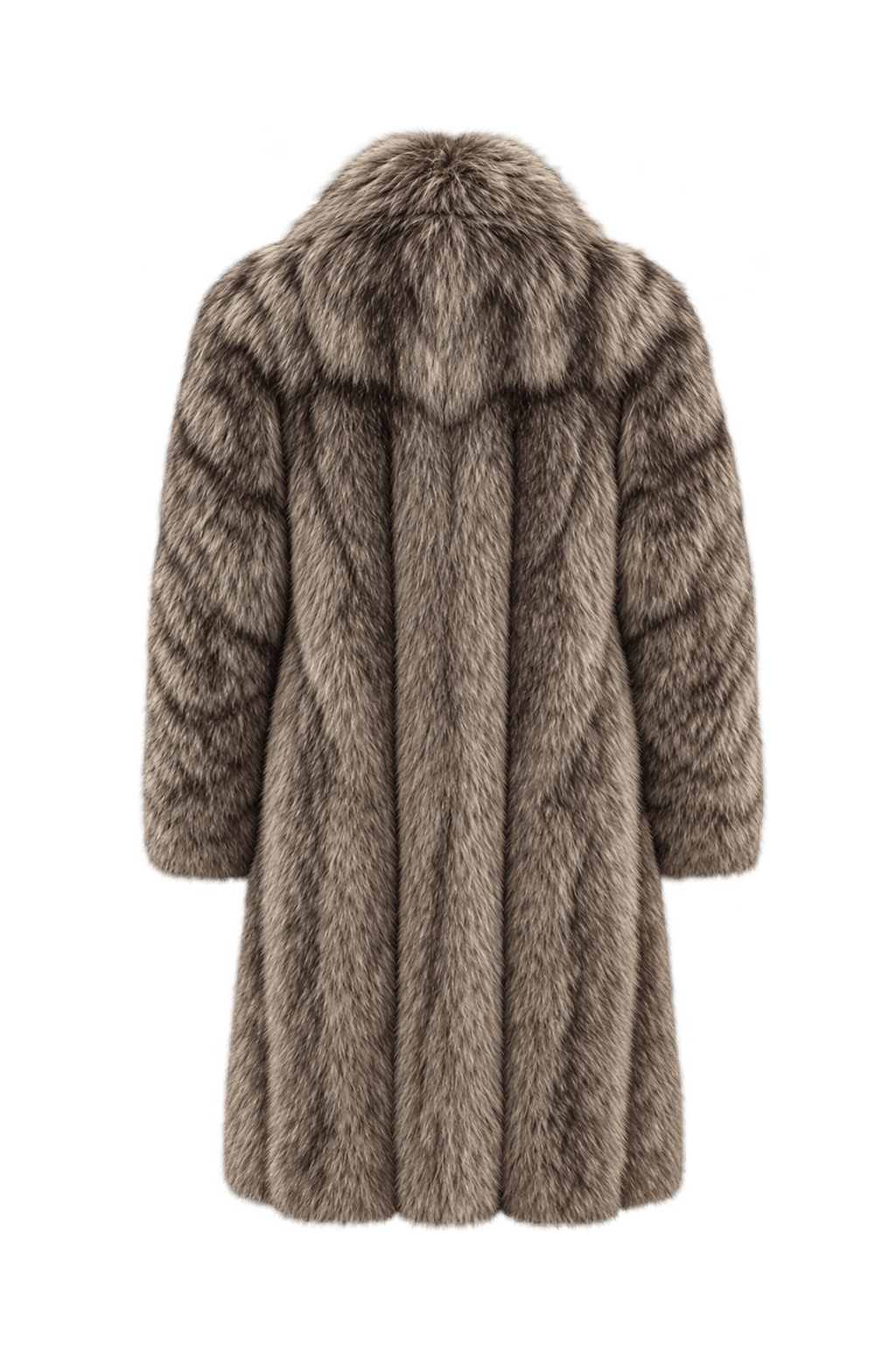 1980s Gray-Brown Fur Coat - Back View