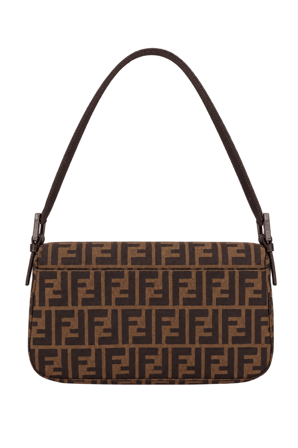 1990s Tan Brown Woven Canvas Shoulder Bag - Back View
