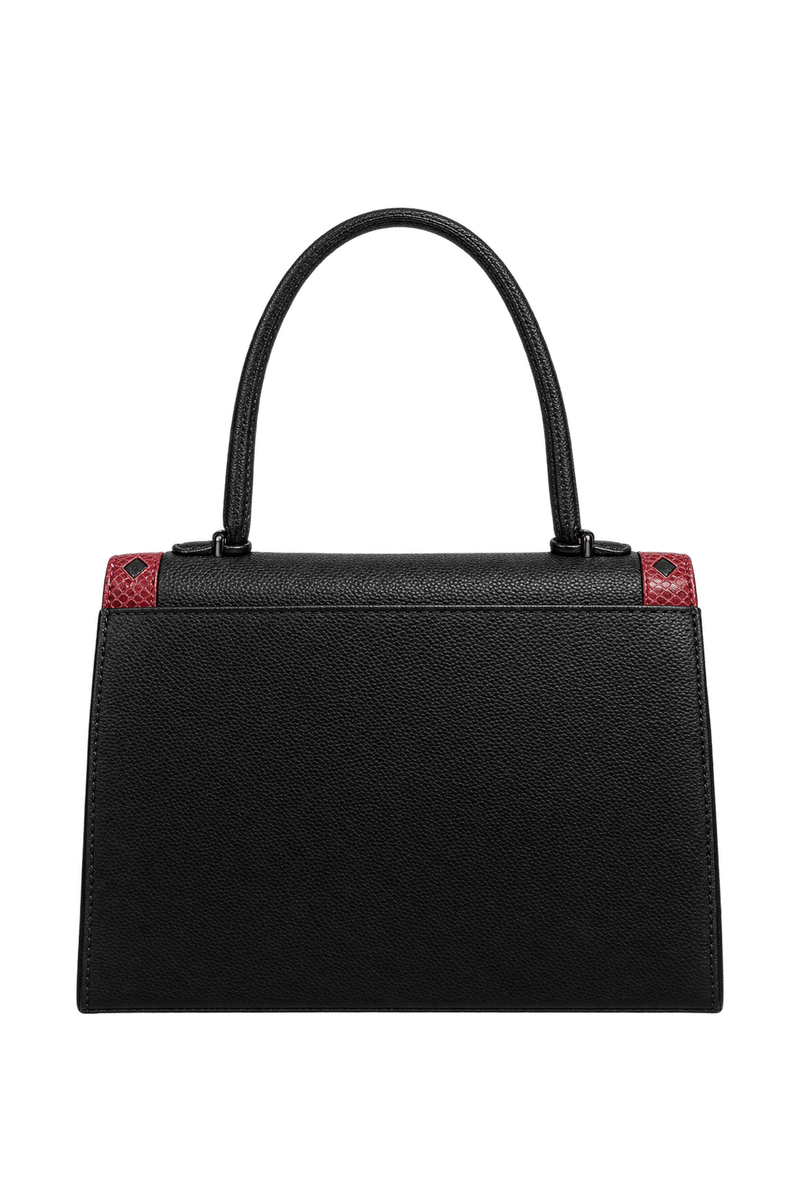 1980s Black Likely Leather Handbag - Back View
