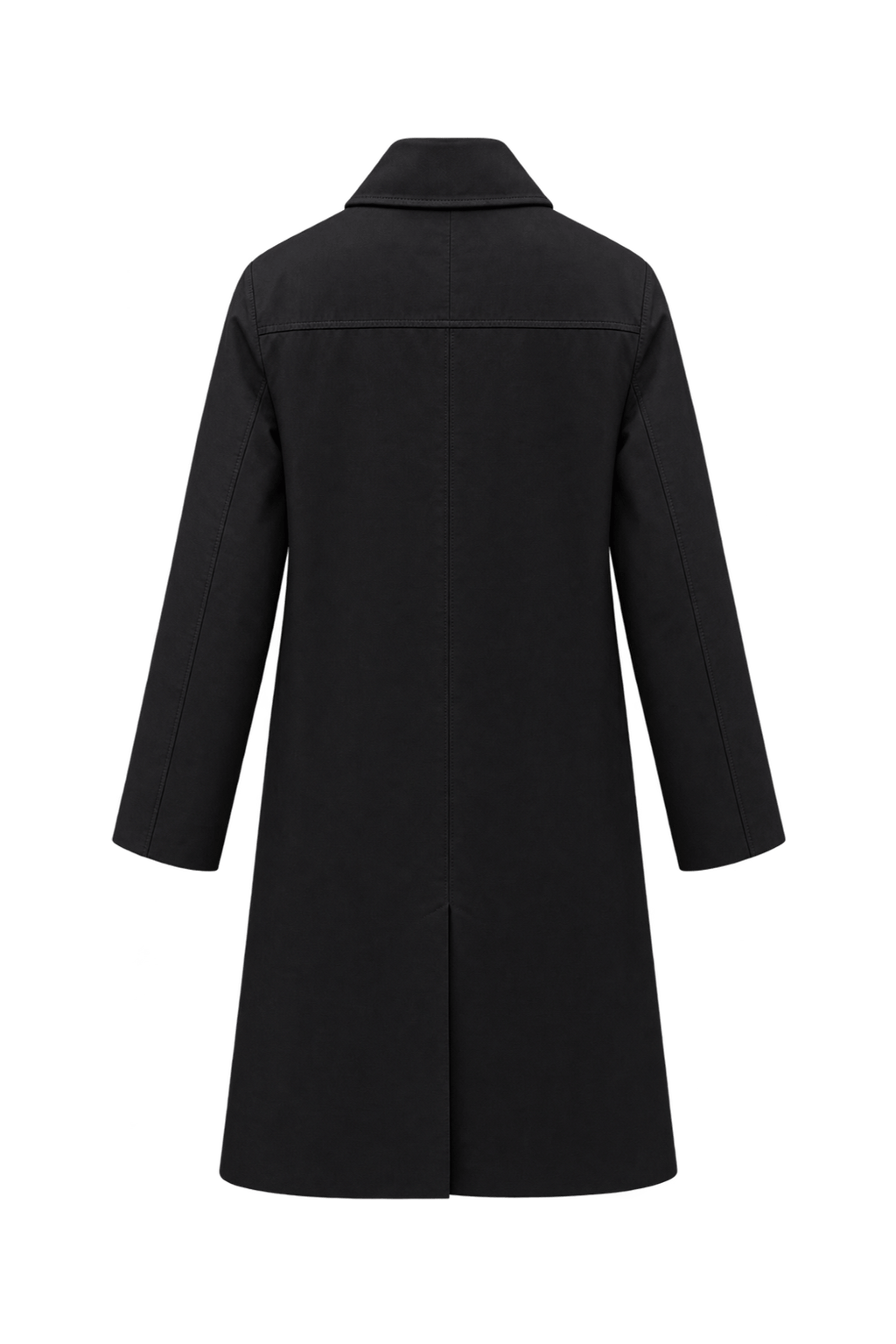1990s Dark Brown Cotton-Blend Twill Coat - Back View