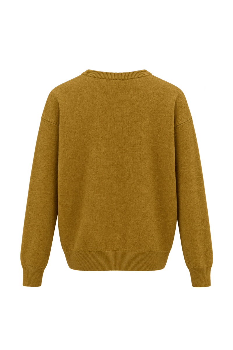 1980s Mustard Gold Knit Cardigan - Back View