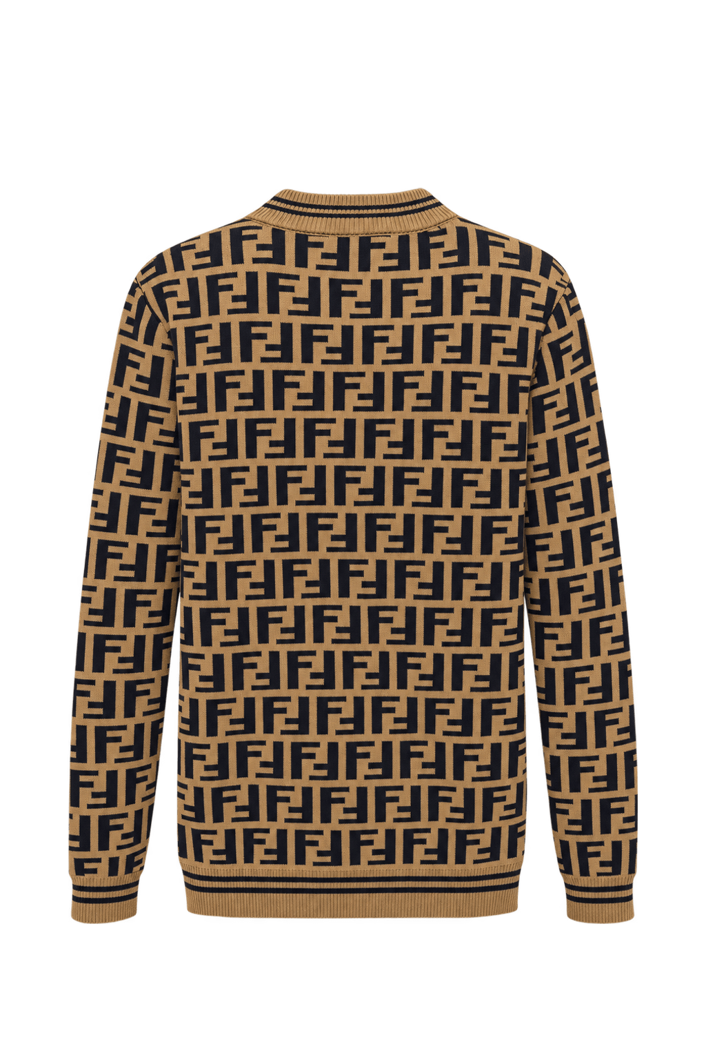 Unknown Camel Brown Knit Cardigan - Back View