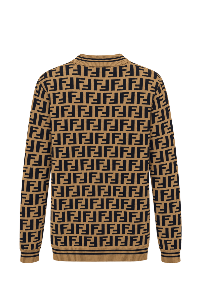 Unknown Camel Brown Knit Cardigan - Back View