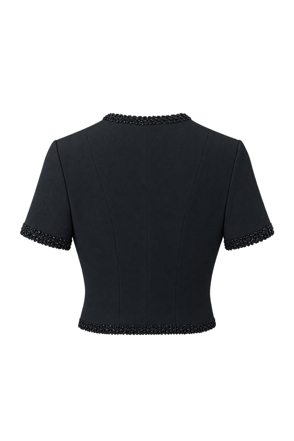 1990s Black Woven Fabric Jacket - Back View