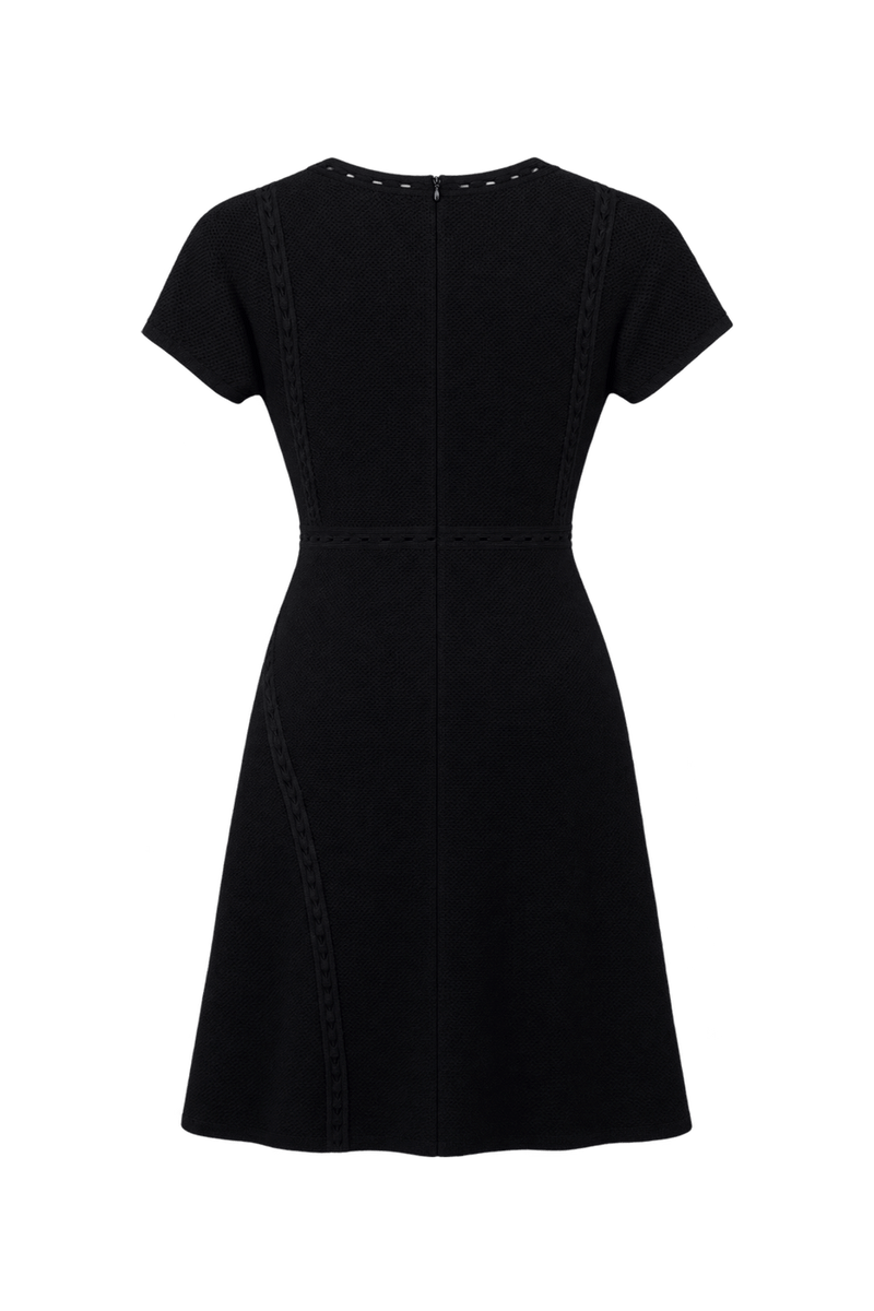1990s Black Unverified Knit Dress - Back View