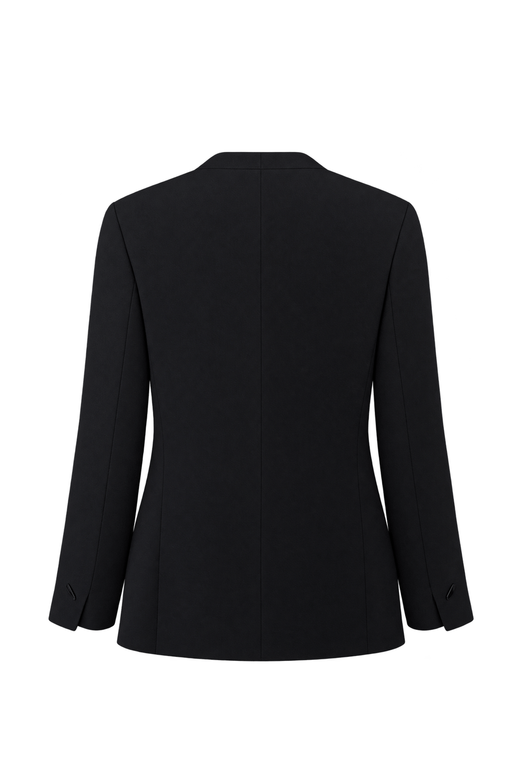 1980s Black Woven Fabric Women's Jacket - Back View