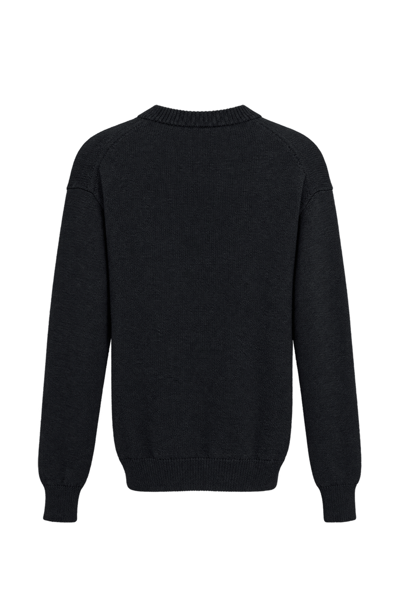 1980s Black Knit Sweater - Back View