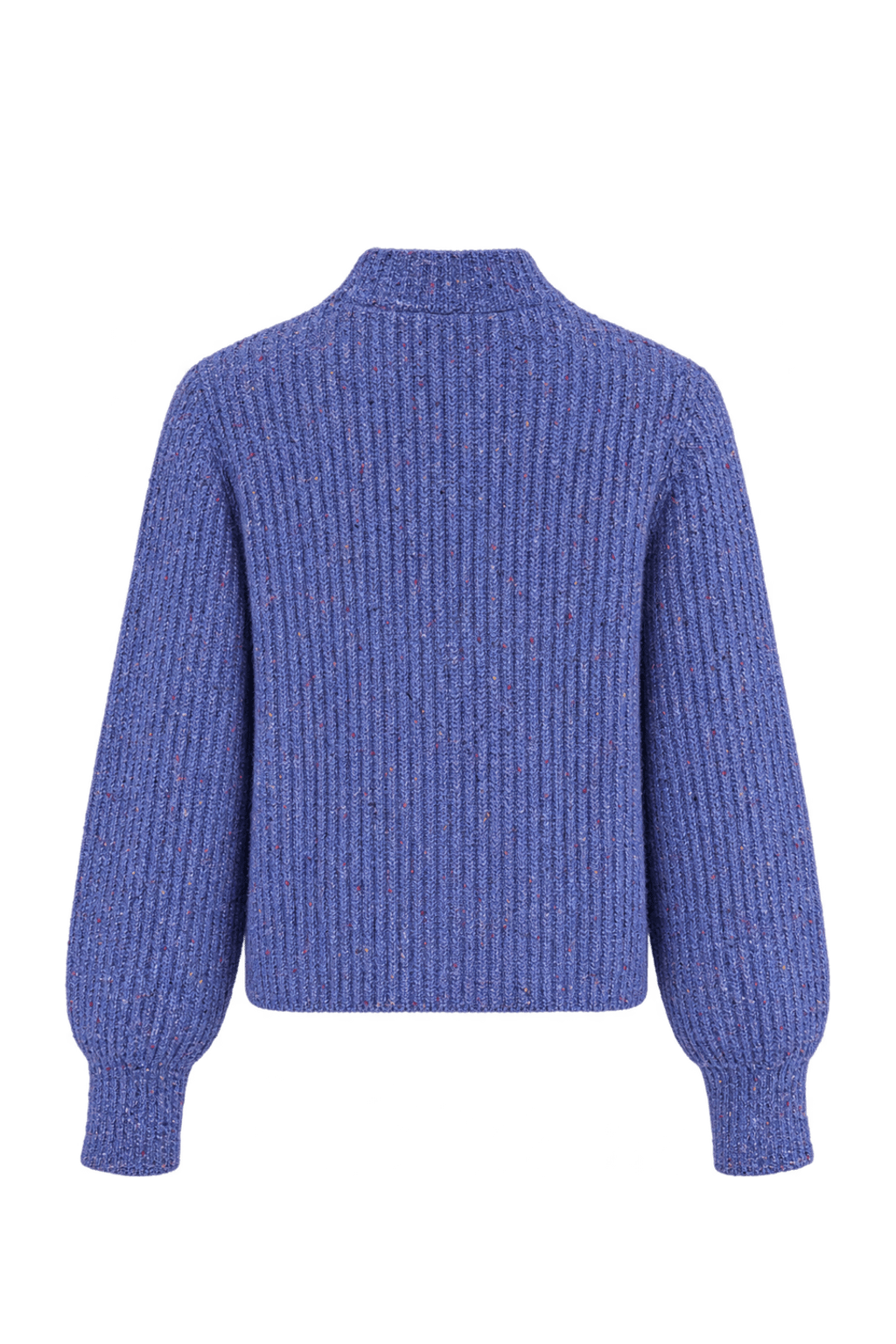 1990s Periwinkle Blue Knitted Yarn Cardigan - Back View