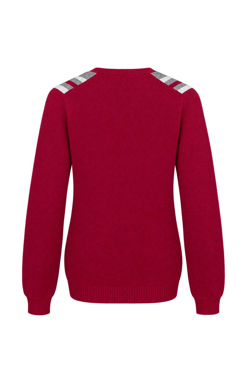 1960s Deep Crimson Red Knitted Cardigan - Back View