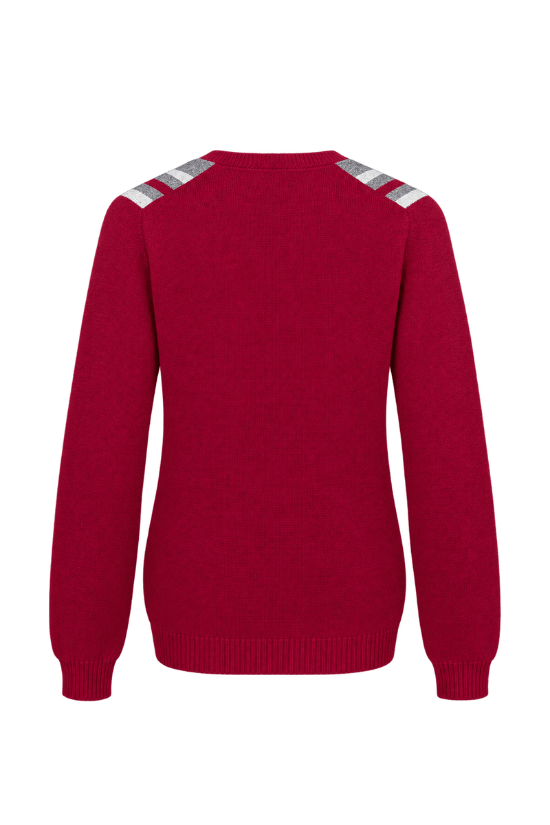 1960s Deep Crimson Red Knitted Cardigan - Back View
