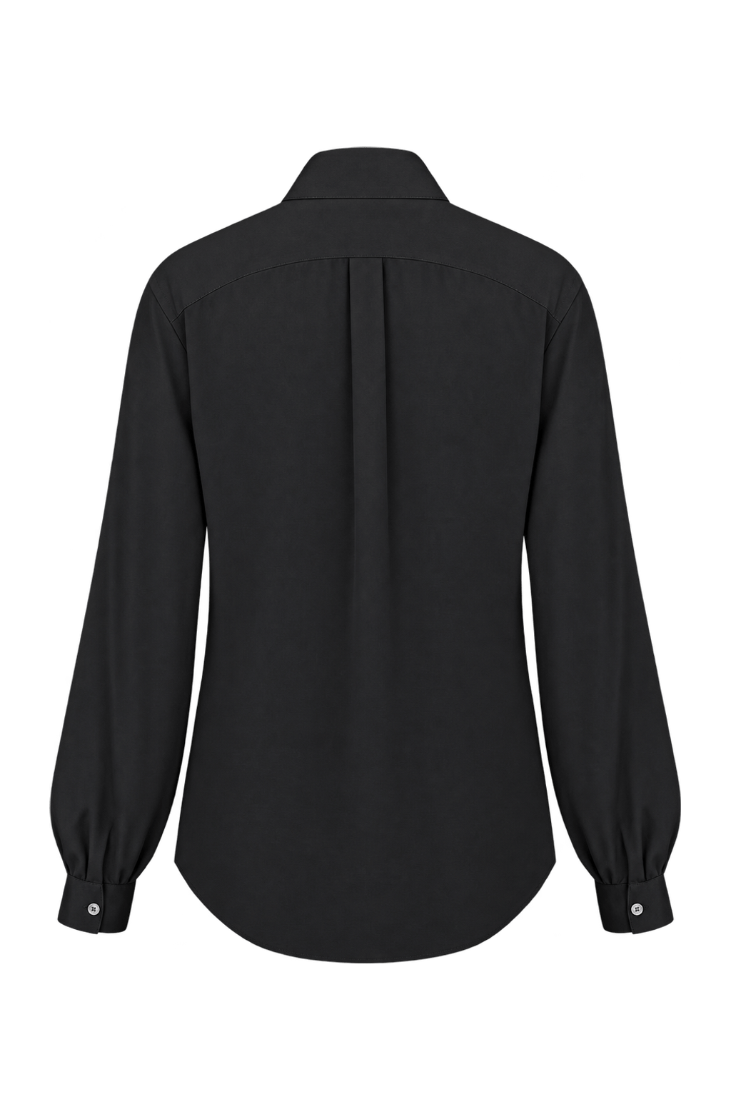 1970s Black Unverified Lightweight Woven Blouse - Back View