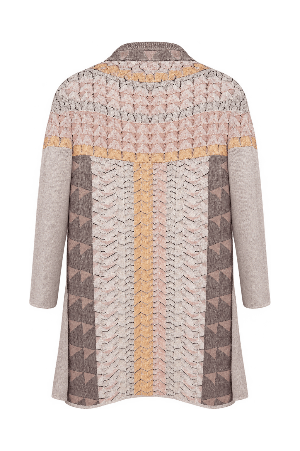 1980s Cream White Knitted Yarn Cardigan - Back View