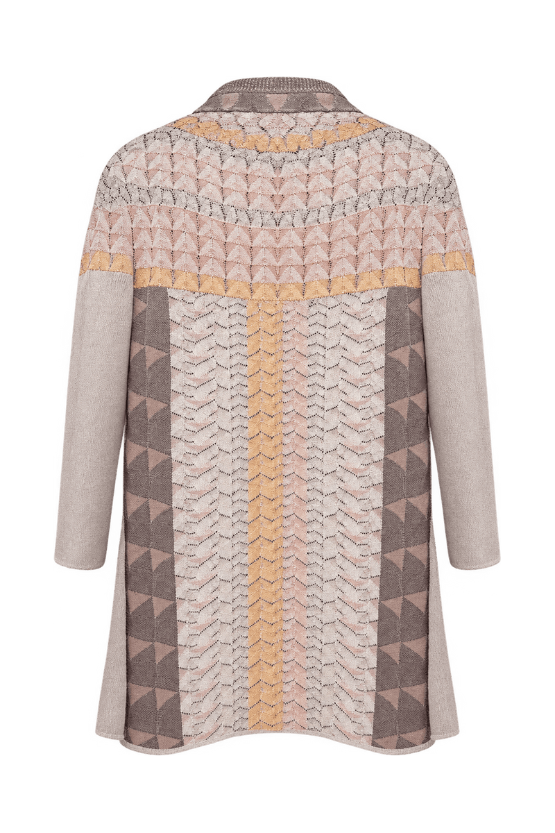 1980s Cream White Knitted Yarn Cardigan - Back View