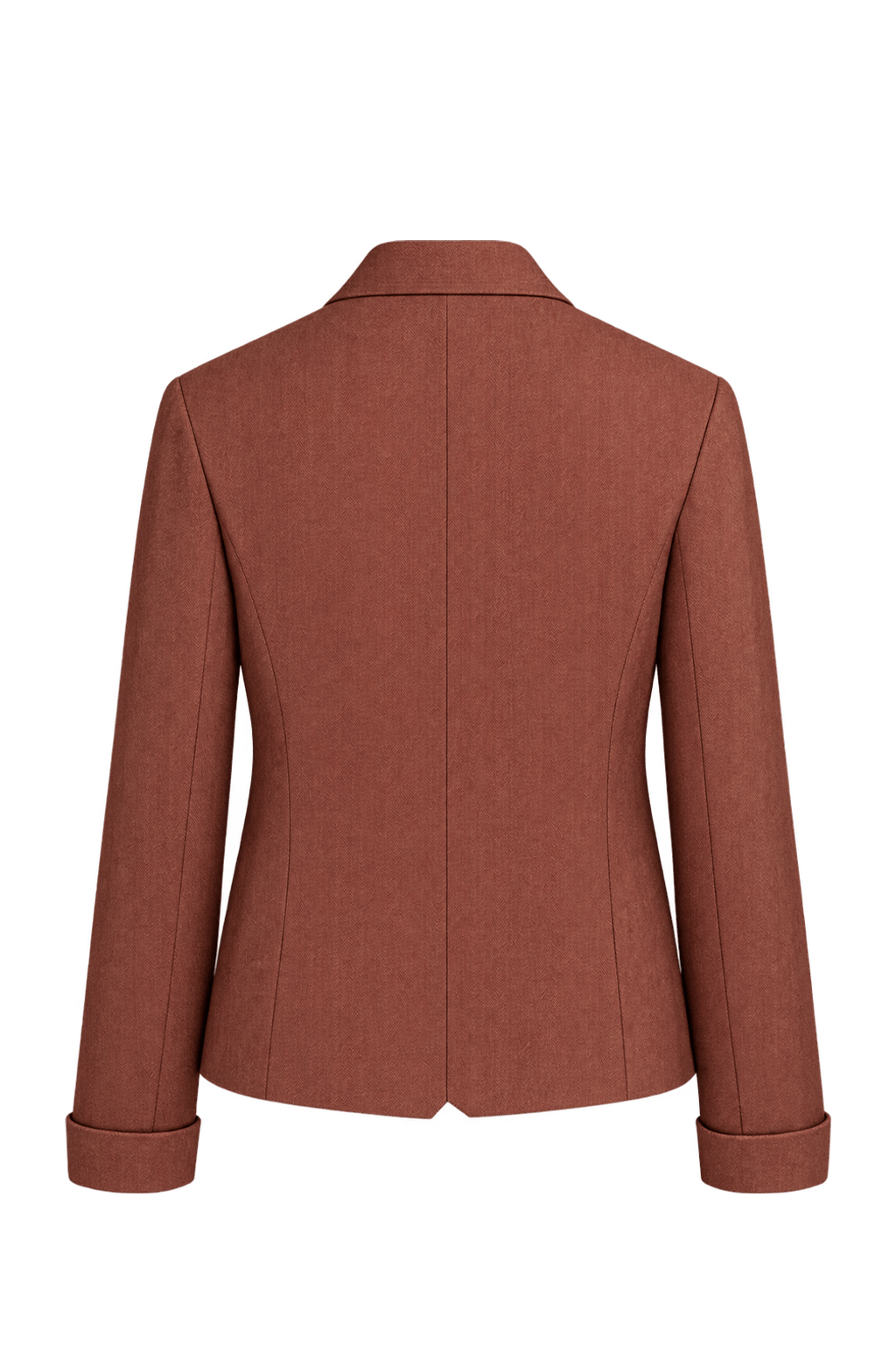 1990s Coppery Rust Brown Unverified Woven Fabric Jacket - Back View