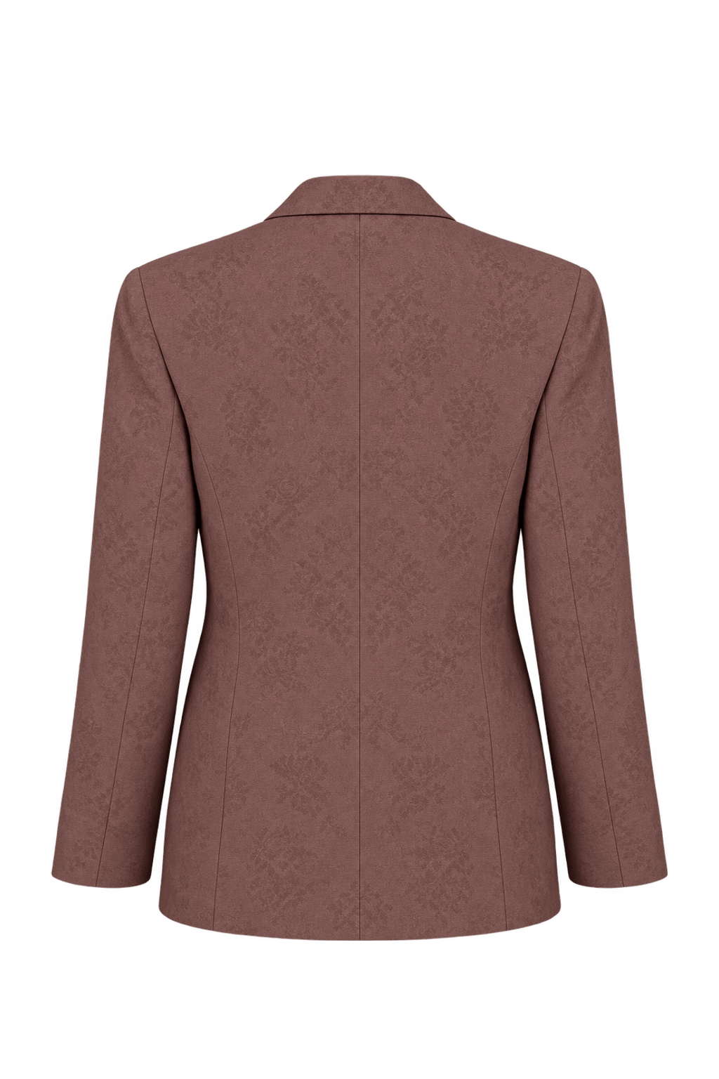 1990s Muted Mauve Brown Woven Blazer - Back View