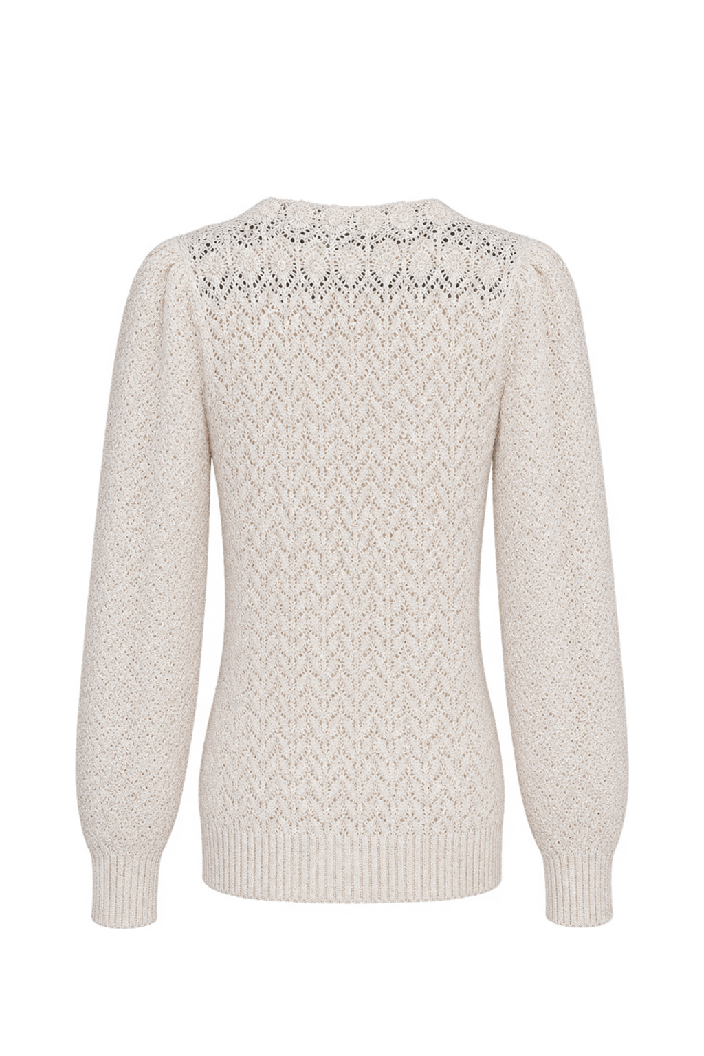 1970s Warm Ivory Knitted Sweater - Back View
