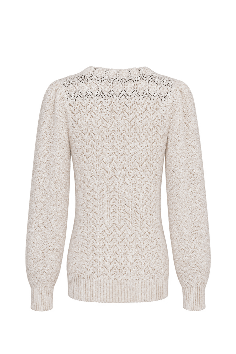 1970s Warm Ivory Knitted Sweater - Back View