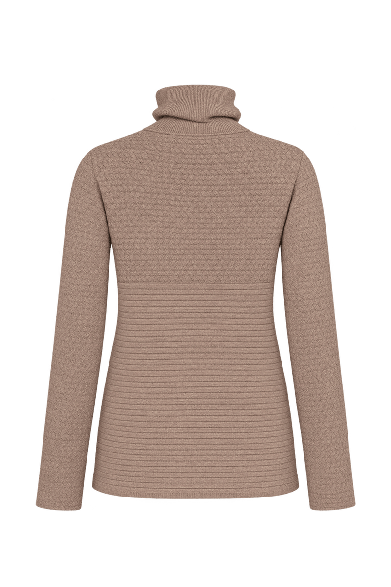 1990s Dusty Beige Pink Knitted Yarn Sweater - Back View