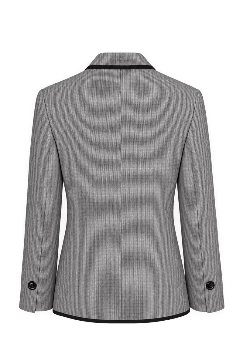 1980s Black and Off-White Woven Blazer - Back View