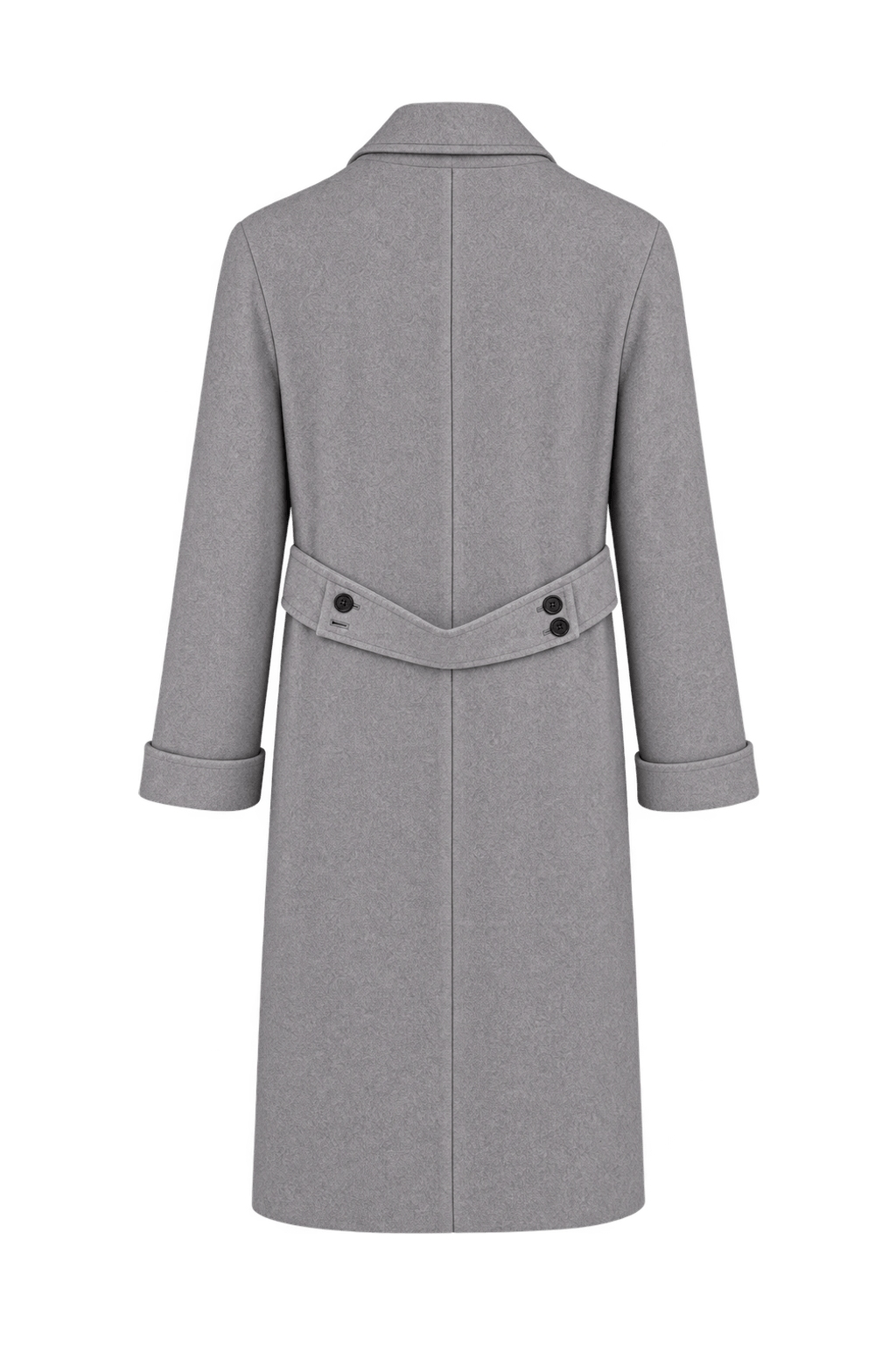 1980s Pale Lavender-Gray Wool Coat - Back View