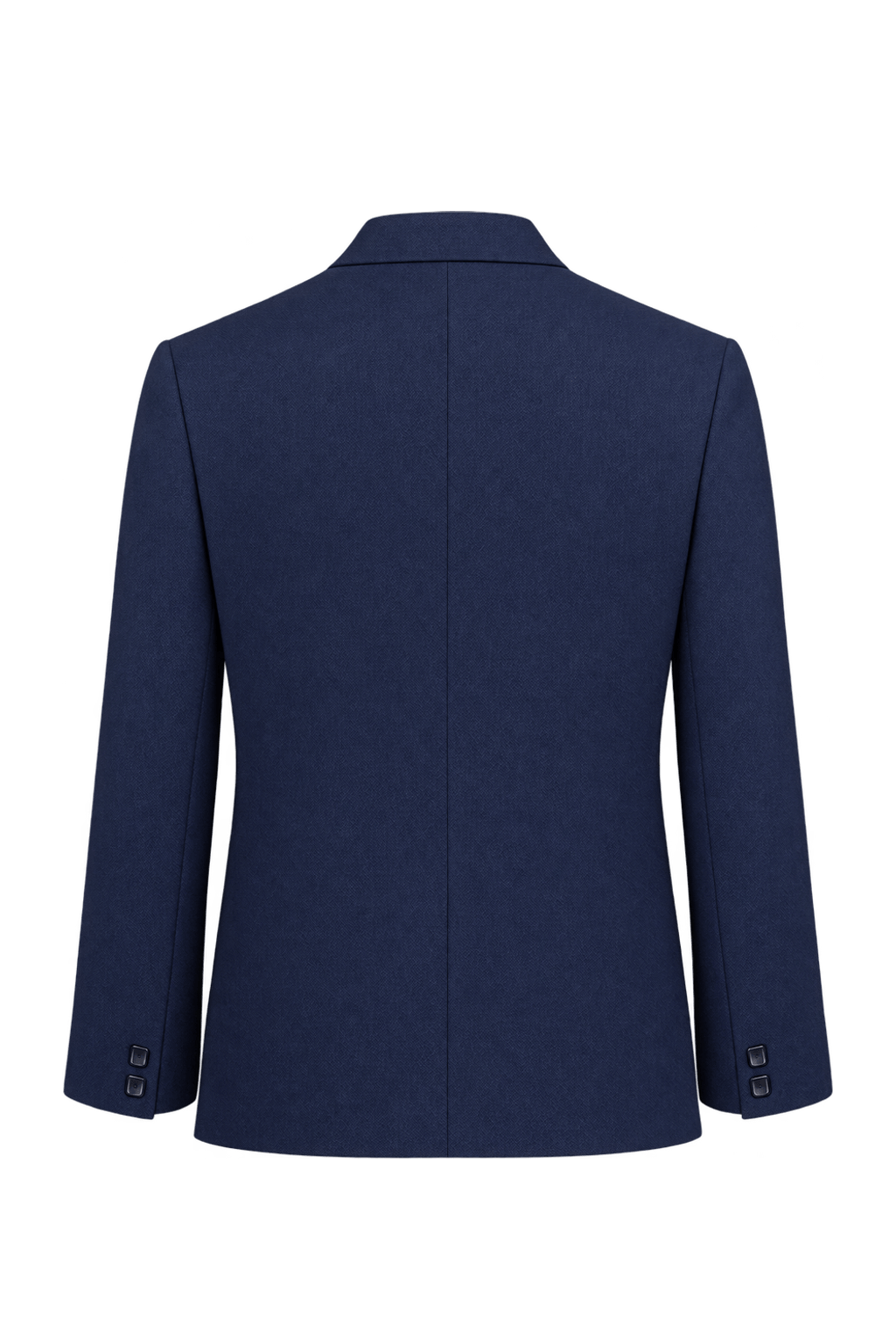 1980s Dark Navy Blue Woven Blazer - Back View