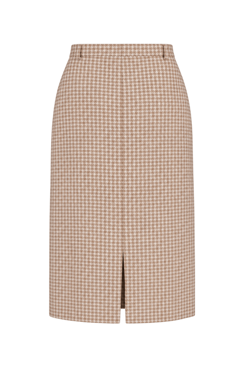 1970s Tan Brown Woven Fabric Skirt - Back View