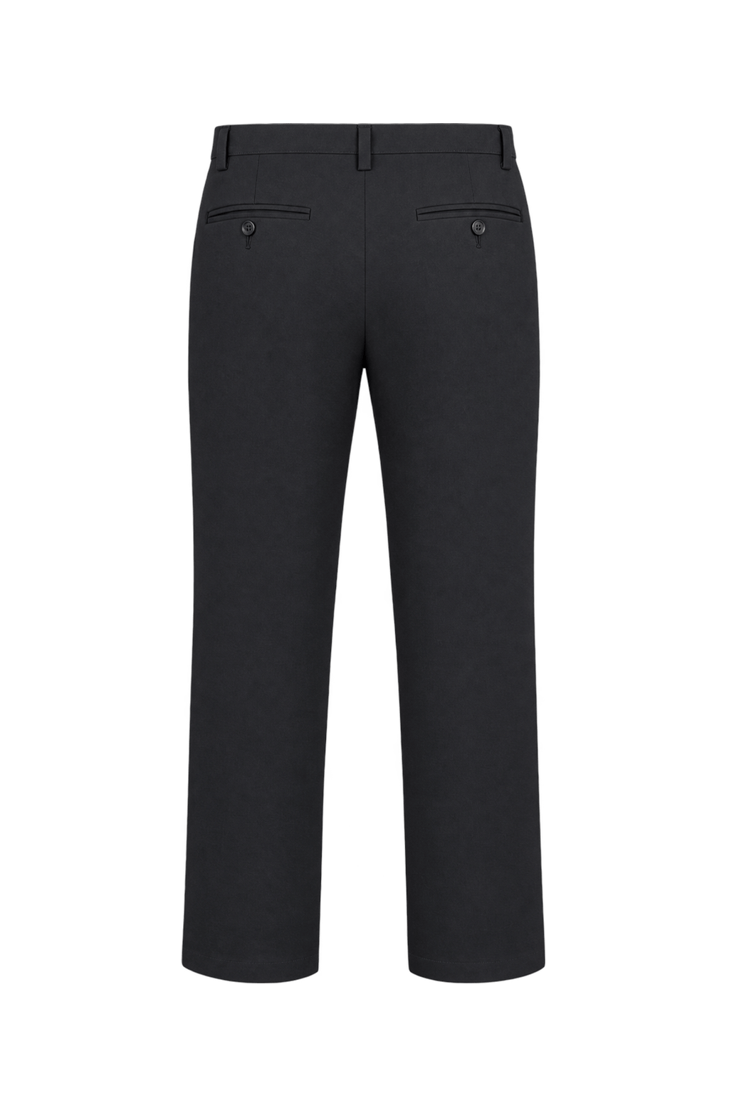 1990s Charcoal Black Woven Trousers - Back View